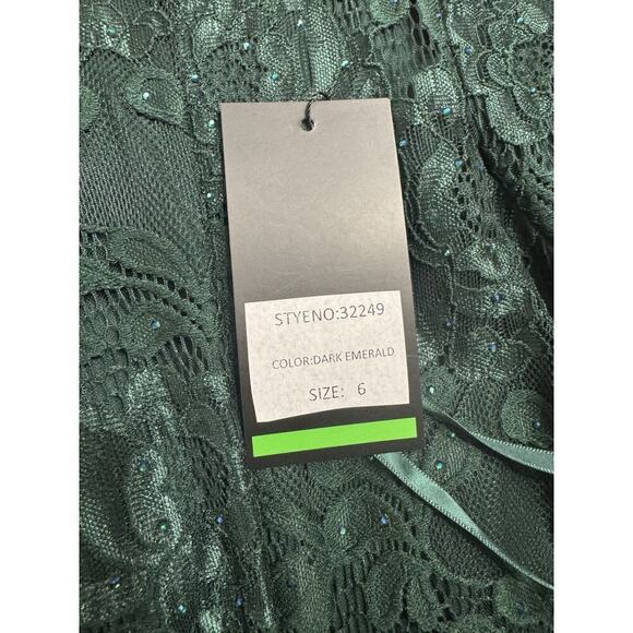 NWT LaFemme 32249 Green Corset Mermaid Prom Dress Size 6 - Picture 6 of 12